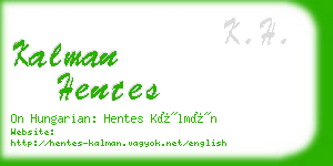 kalman hentes business card